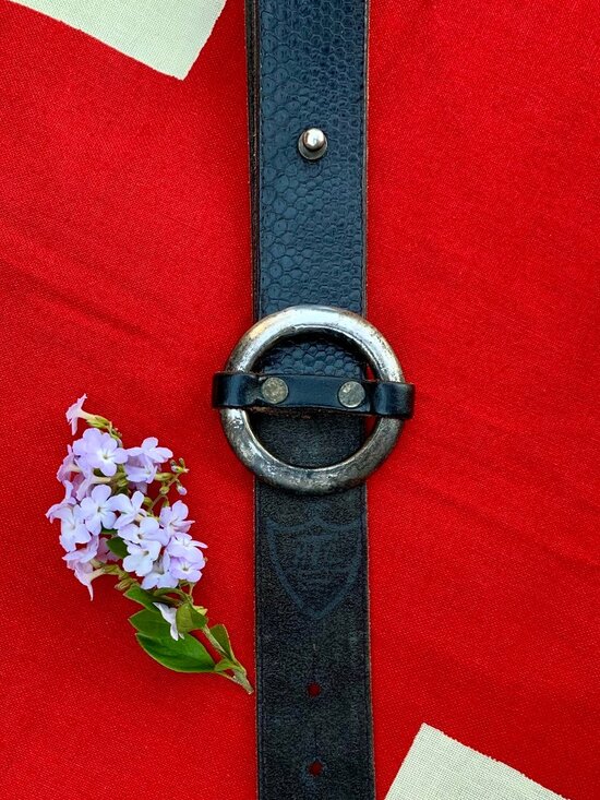 Vintage HTC Hollywood Trading Company rock, punk, goth leather belt main image 13
